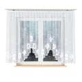 Pikkukuva 1 / 6: GRACJANA - Valmis jacquard-verho, jossa leikkaus helmassa - 400x160 cm - valkoinen