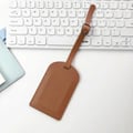 Miniatyrbillede 4 af 4: Bagage tag pu læder læderadresse tag til kuffert brun