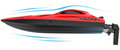 Miniatyrbillede 4 af 10: UDI Rapid RC Båd - Rød 2.4GHz