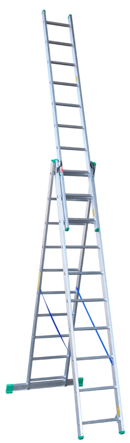 3-osaiset alumiinitikkaat 675 cm, 10+10+10 askelmaa - DR4210