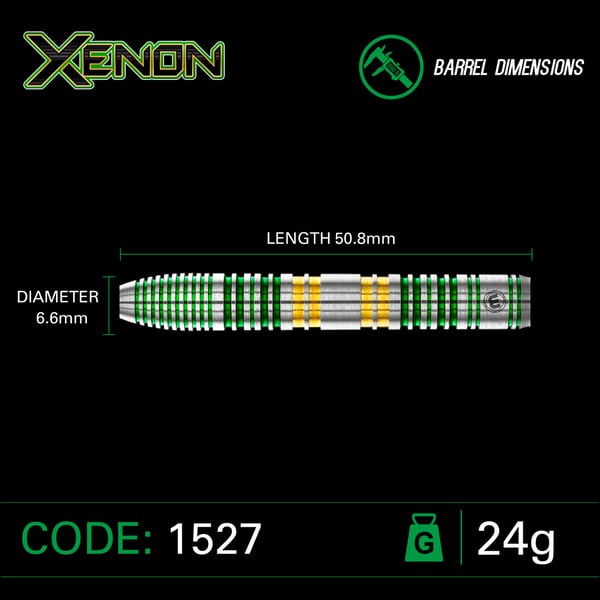 Winmau Xenon dartpile med 90% wolfram stålspids