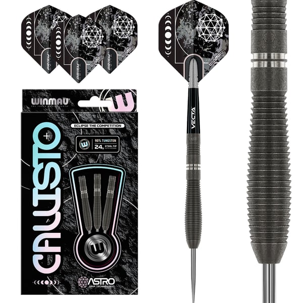 Winmau Callisto 2 90% volframista valmistetut teräskärkiset tikkat