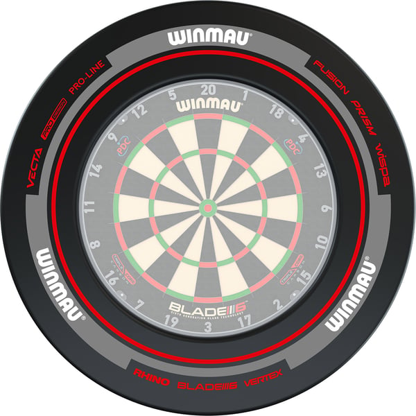 Winmau Advance dartskiveramme sort/rød
