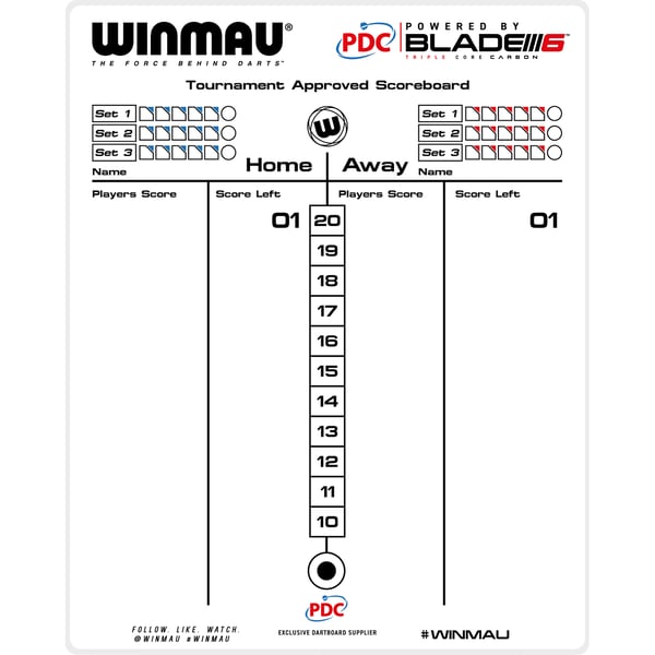 Winmau dart resultattavle