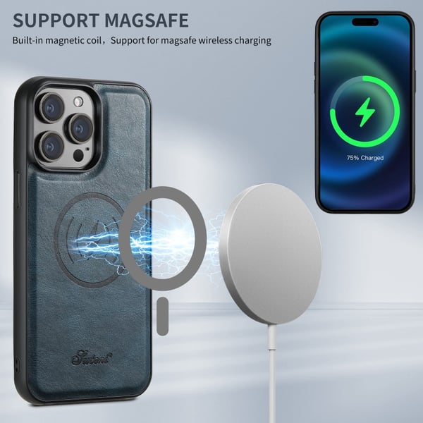 Suteni™ 2in1 Magsafe Skal med Korthållare iPhone 12 Pro Max - Blå