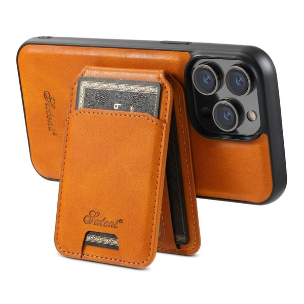 Suteni™ 2in1 Magsafe -kotelo korttitelineellä iPhone 12 / 12 Pro - vaalean ruskea Khaki