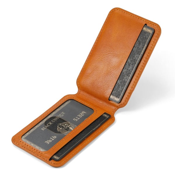 Suteni™ 2in1 Magsafe -kotelo korttitelineellä iPhone 12 / 12 Pro - vaalean ruskea Khaki