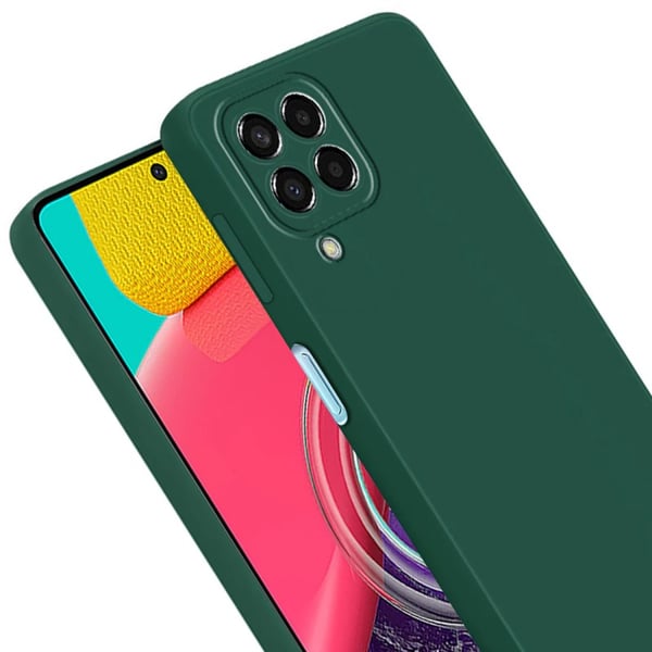 Samsung A12 5G Gummibelagd Mattgrönt Skal Kameraskydd Liquid - Grön