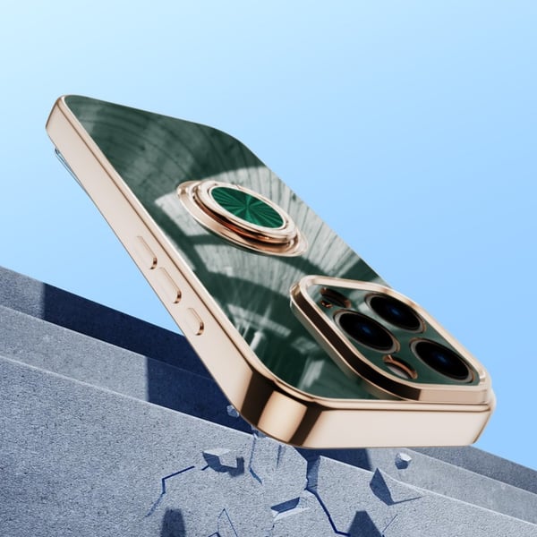 iPhone 16 Pro Max Elegant & Stöttåligt Skal med Ringhållare Flawless - Mörkgrön