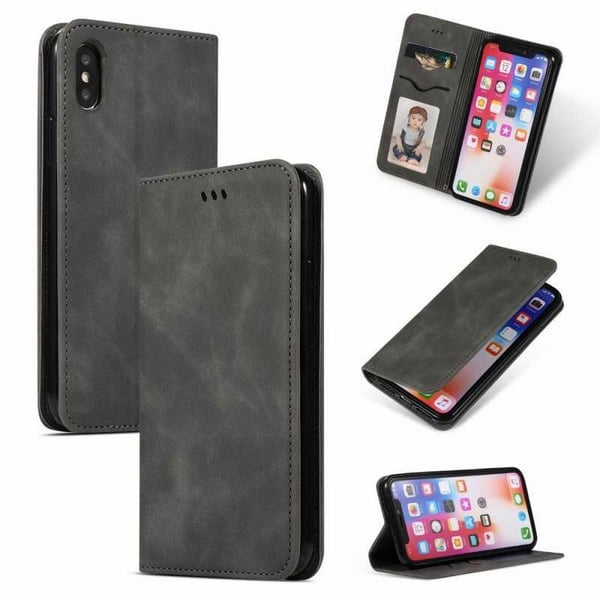 iPhone XS & X Flipfodral Kortfack Mocka