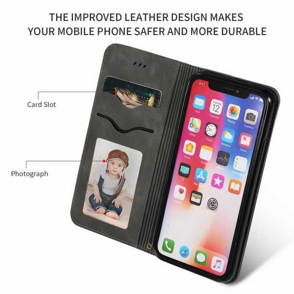 iPhone XS & X Flipfodral Kortfack Mocka