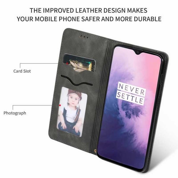 OnePlus 7 Flipfodral Kortfack Mocka