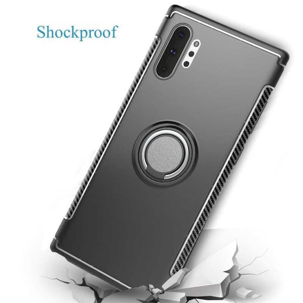 Samsung Note 10 Käytännöllinen iskunkestävä suojus sormustelineellä V2