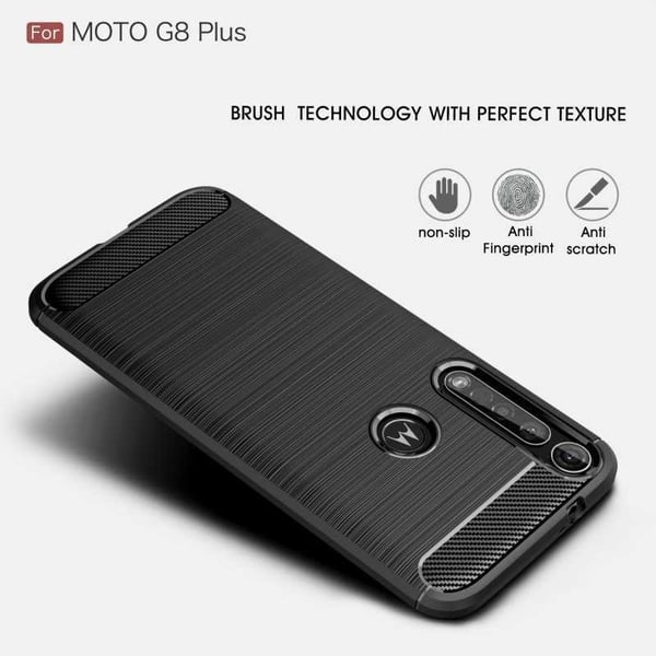 Motorola Moto G8 Plus Iskunkestävä SlimCarbon-kuori