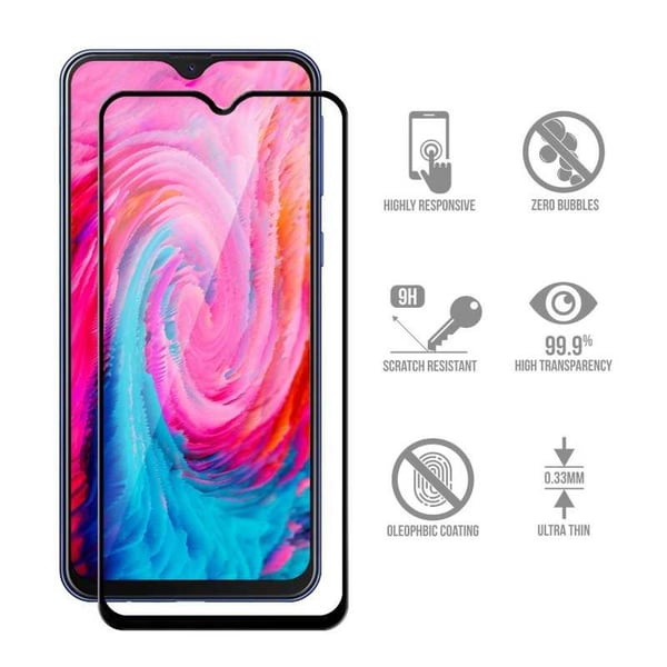 2-PACK Samsung M20 FullFrame 0,26 mm 9H karkaistu lasi