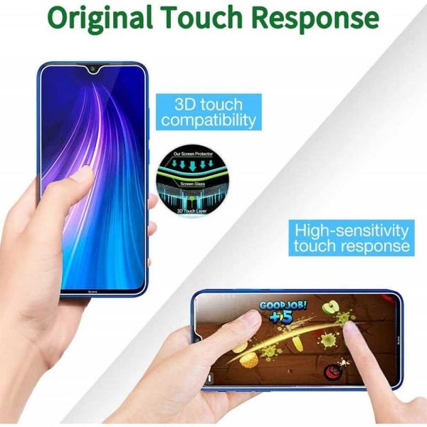 2-PACK Redmi Note 8 Karkaistu lasi 0,26mm 2,5D 9H