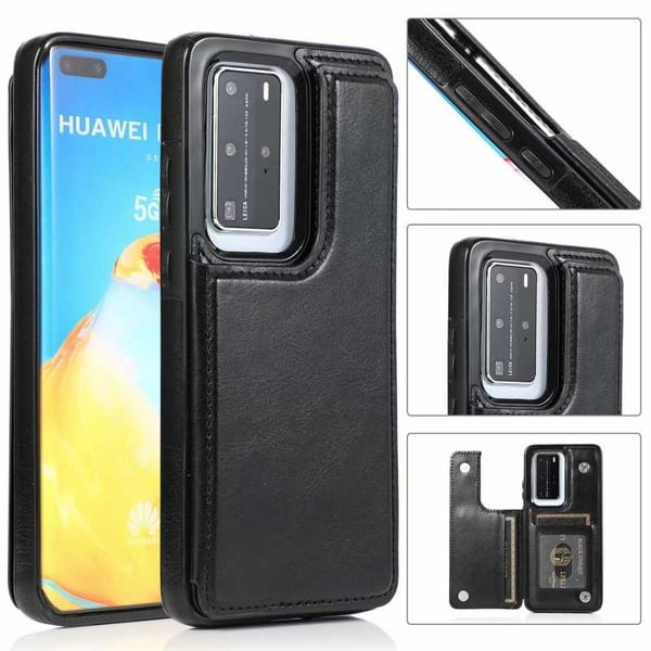 Huawei P40 Pro iskunkestävä kotelo, 4-taskuinen Flippr