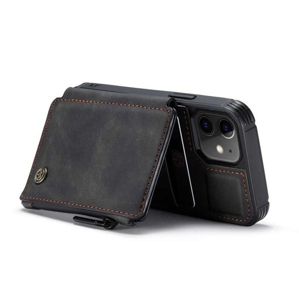 iPhone 12 Mini Cover -korttipidike ja vetoketju 3-POCKET CaseMe Flippr