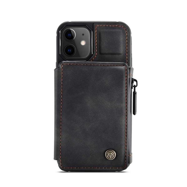 iPhone 12 Mini Cover -korttipidike ja vetoketju 3-POCKET CaseMe Flippr