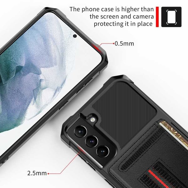 Samsung S21 Plus Stöttåligt Skal med Kortfack Solid V5
