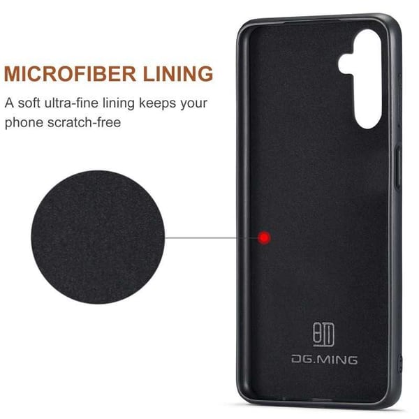 8-PAIKAINEN Samsung A14 5G/4G iskunkestävä kansi, jossa magneettikorttipidike DG.MING irrotus