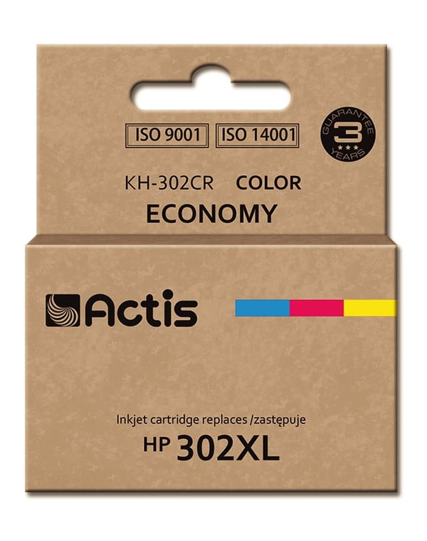 Actis KH-302CR-blæk (erstatning for HP 302XL F6U67AE; Premium; 21 ml; farve)