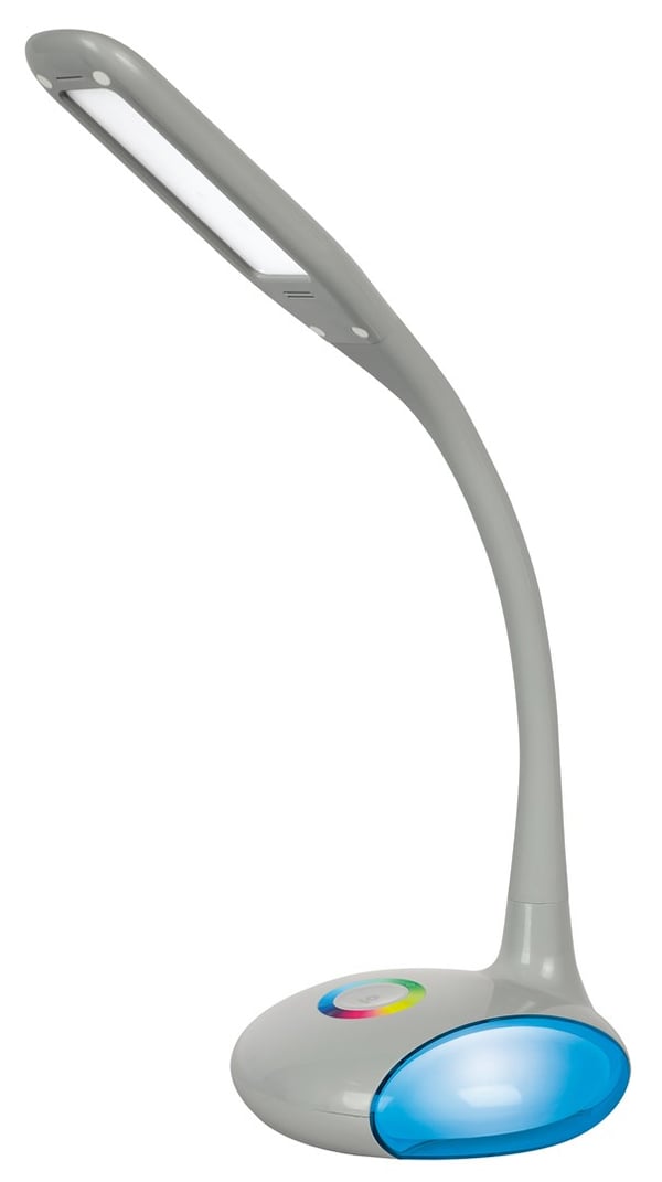 Activejet LED-skrivbordslampa VENUS GRÅ med RGB-sockel