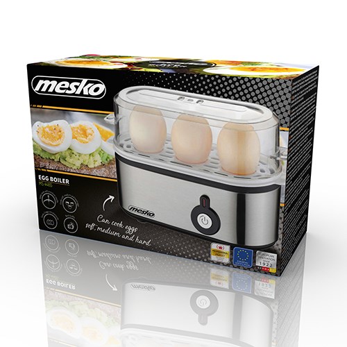 Mesko MS 4485 äggkokare 3 ägg 210 W Svart. Silver. Transparent