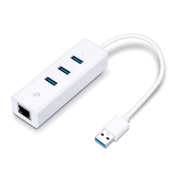 TP-Link UE330 dockningsstation/portreplikator för bärbar dator Trådbunden USB 3.2 Gen 1 (3.1 Gen 1) Typ-A Vit