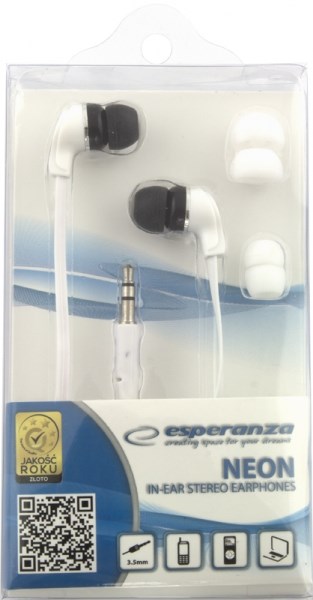 Esperanza EH147W hovedtelefoner/headset Kablet In-ear Musik Hvid