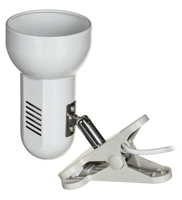 Activejet Clip-on-pöytävalaisin. Valkoinen. Metalli. E27-kierre.