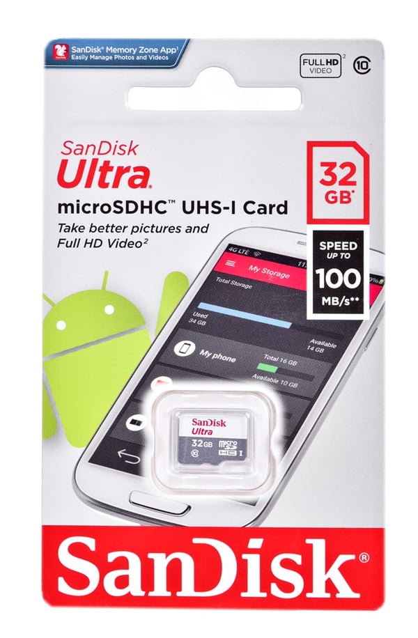 Sandisk Ultra microSDHC-hukommelseskort 32 GB Klasse 10