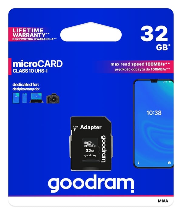 Goodram M1AA-0320R12 hukommelseskort 32 GB MicroSDHC Klasse 10 UHS-I