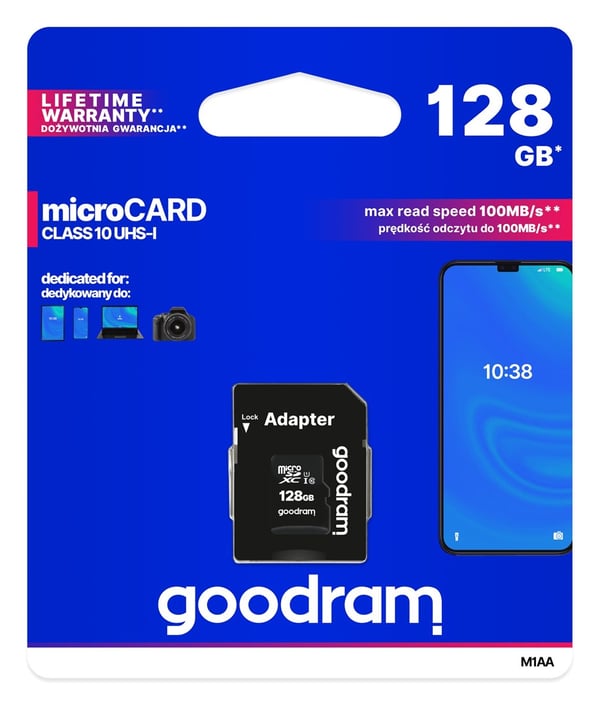 Goodram M1AA-1280R12 hukommelseskort 128 GB MicroSDXC Klasse 10 UHS-I
