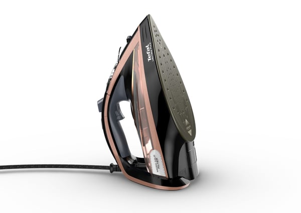 Tefal Ultimate Pure FV9845 strygejern Dry & Dampstrygejern Durilium Autoclean sålplade 3200 W Sort, Kobber
