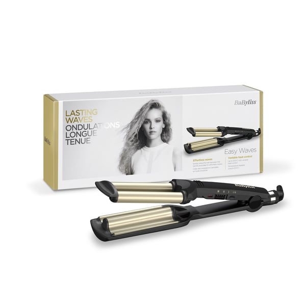 BaByliss C260E EasyWaves -tekstuurirauta Lämmin musta. Hopea 70,9" (1,8 m)