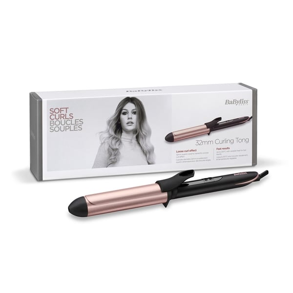 BaByliss C452E 32 mm krølletang Krøllejern Varm sort. Rosa 98,4" (2,5 m)