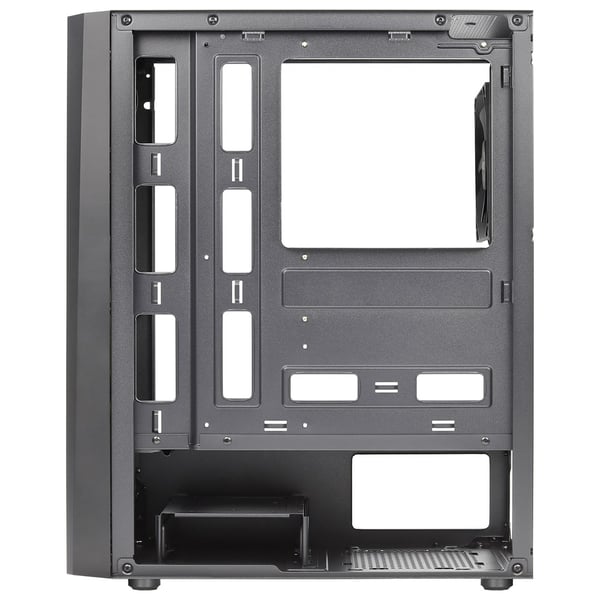 Aerocool DELTABKV1 ATX-kotelo RGB-etupaneelilla, sivuikkunalla, 12 cm tuuletin, musta