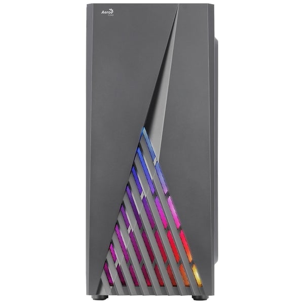 Aerocool DELTABKV1 ATX-kotelo RGB-etupaneelilla, sivuikkunalla, 12 cm tuuletin, musta
