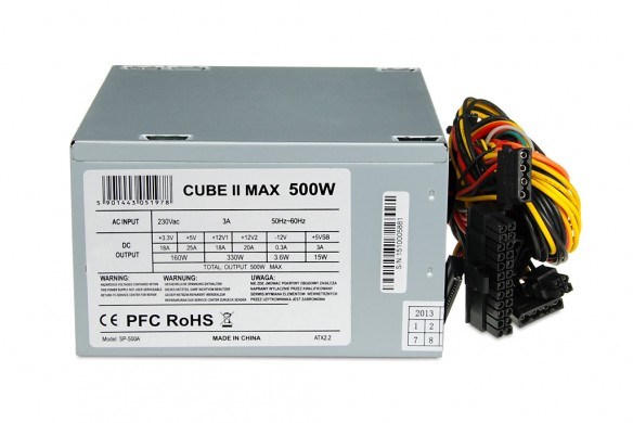 iBox CUBE II virtalähdeyksikkö 500 W 20+4-pin ATX ATX hopea