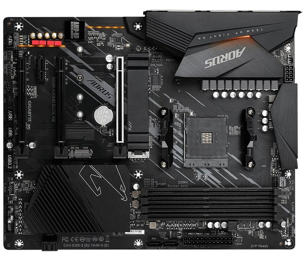 GIGABYTE B550 AORUS ELITE V2 Bundkort - AMD Ryzen 5000 CPU'er, 12+2 Faser VRM, op til 4733MHz DDR4, 1xPCIe 4.0 + 1xPCIe 3.0 M.2, 2.5GbE LAN, USB 3.2 G