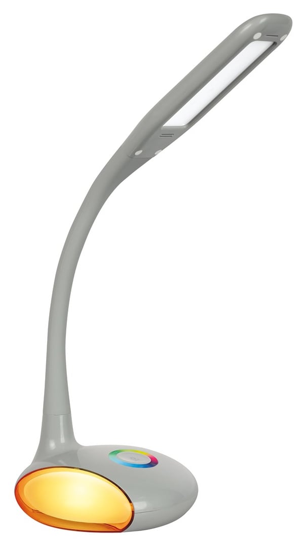 Activejet LED-skrivbordslampa VENUS GRÅ med RGB-sockel