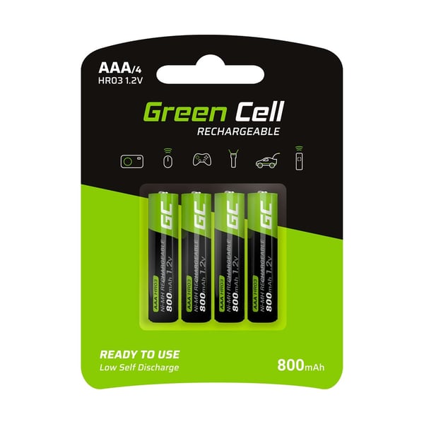 Green Cell GR04 hushållsbatteri Uppladdningsbart batteri AAA Nickelmetallhydrid (NiMH)