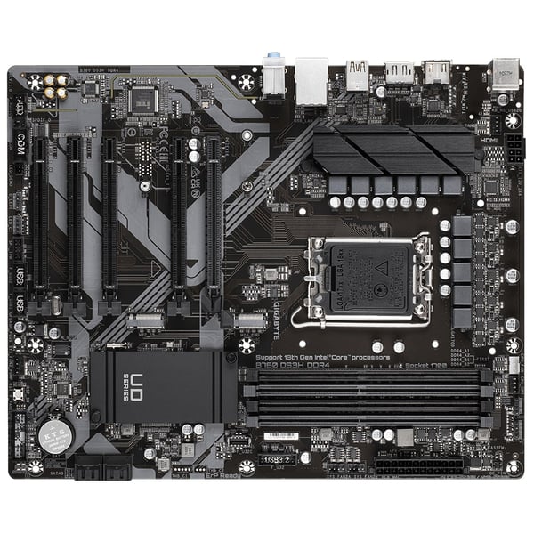 Gigabyte B760 DS3H DDR4-moderkort - Stöder Intel Core 14:e processorer, 18+2+1 fas digital VRM, upp till 5333 MHz DDR4 (OC), 2xPCIe 4.0 M.2, GbE LAN,