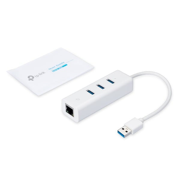 TP-Link UE330 dockningsstation/portreplikator för bärbar dator Trådbunden USB 3.2 Gen 1 (3.1 Gen 1) Typ-A Vit