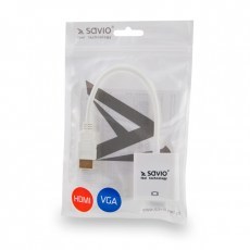 Savio CL-27B videokabeladapter 0,1 m HDMI Type A (Standard) VGA (D-Sub) Hvid