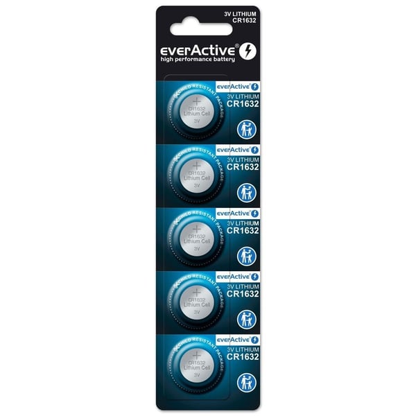 Litiumbatteri mini everActive CR1632 5 stk.