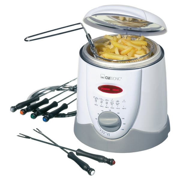 Clatronic FFR 2916 Enkelt 1 L Fritstående 900 W Frituregryde Grå, Hvid