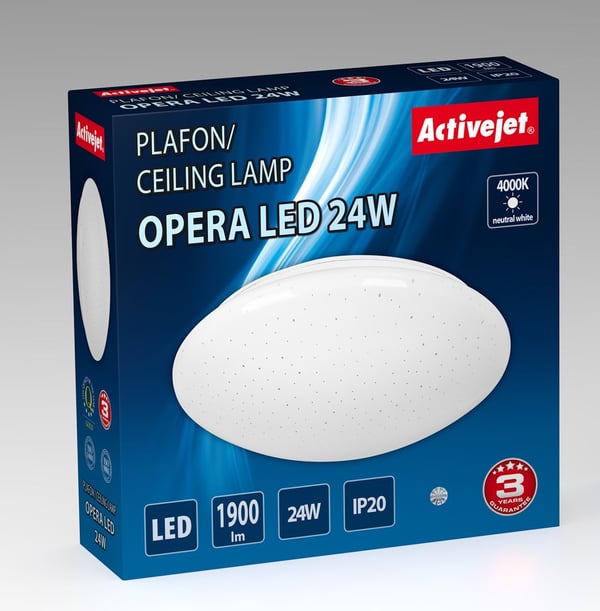 Moderni LED-kattovalaisin Activejet OPERA LED 24W