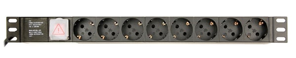 EnerGenie EG-PDU-014 Rack-strømfordelingsenhed (8 Schuko-stik, 1U, 16A, Schuko-stik, 3m, sort farve)